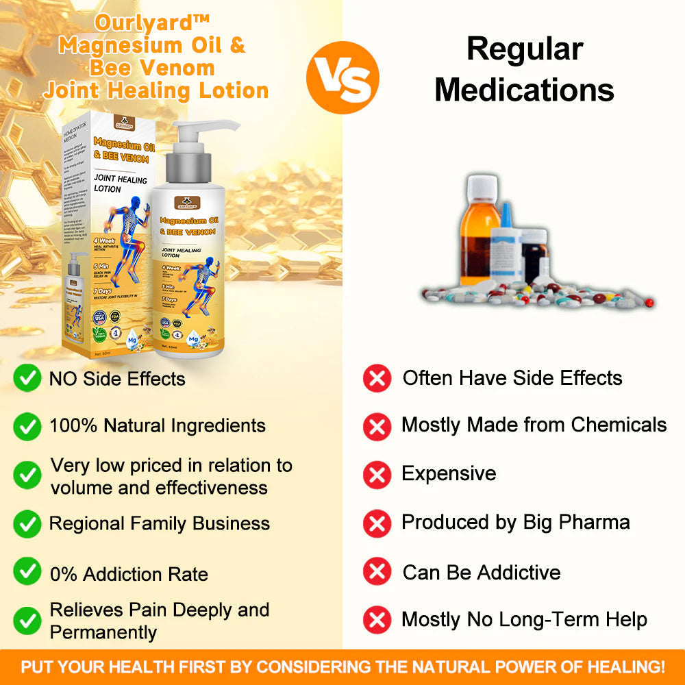 💪👨⚕️The Latest Joint Pain Treatment of 2025! 💧🐝Ourlyard™ Magnesium Oil & Bee Venom Joint Healing Lotion