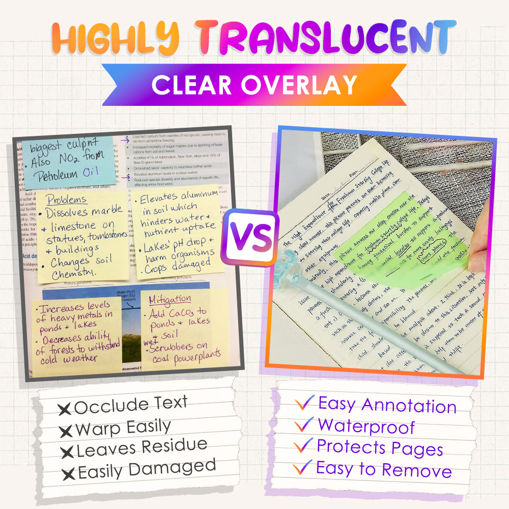GFOUK® Gradient Transparents Pull-Out Sticky Notes