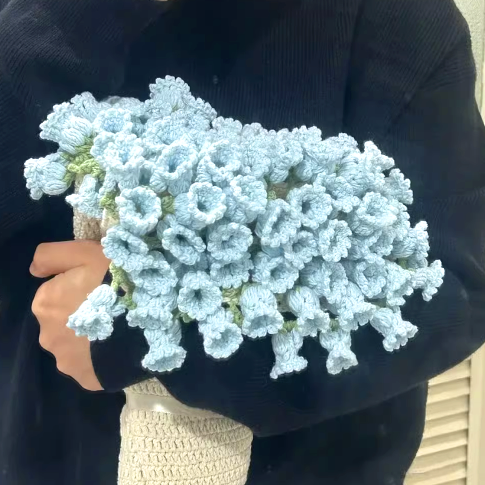 flysmus® Hand-Knitted Rose Blanket DIY Kit & Ready-Made Gift
