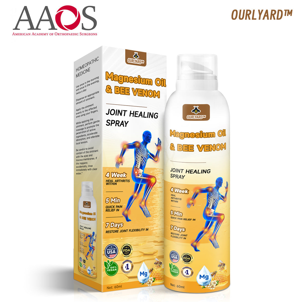 🐝💧Ourlyard™ Magnesium Oil & Bee Venom Joint Healing Spray👨‍⚕️Cure joint pain in just 4 weeks, with no rebound effect