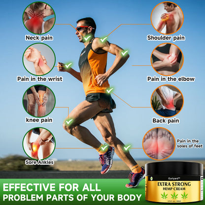 🍀👨‍⚕️Ourlyard™ Extra Strong Hemp Cream(Relieves joint pain and soothes soreness from muscle strains and sprains)
