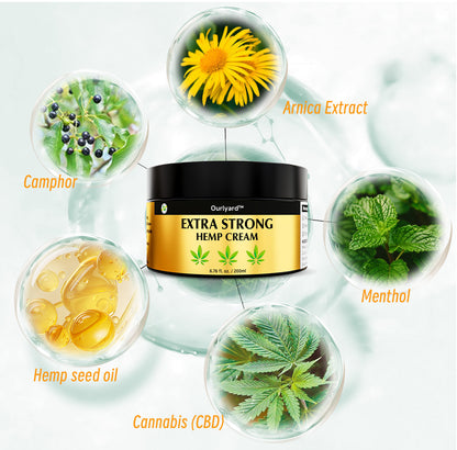 🍀👨‍⚕️Ourlyard™ Extra Strong Hemp Cream(Relieves joint pain and soothes soreness from muscle strains and sprains)