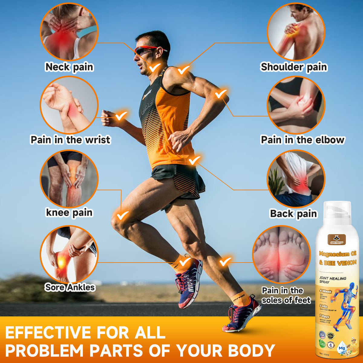 🐝💧Ourlyard™ Magnesium Oil & Bee Venom Joint Healing Spray👨‍⚕️Cure joint pain in just 4 weeks, with no rebound effect