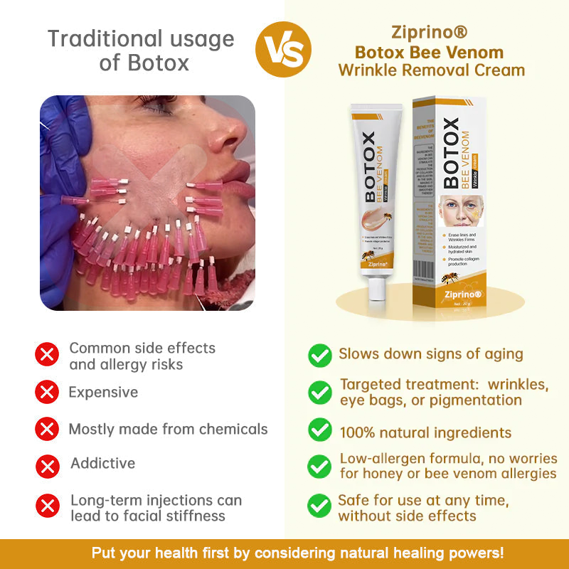 Ziprino® Bee Venom Botox Wrinkle Removal Cream🔥Made & Shipped from USA🐝LAST DAY 70% OFF