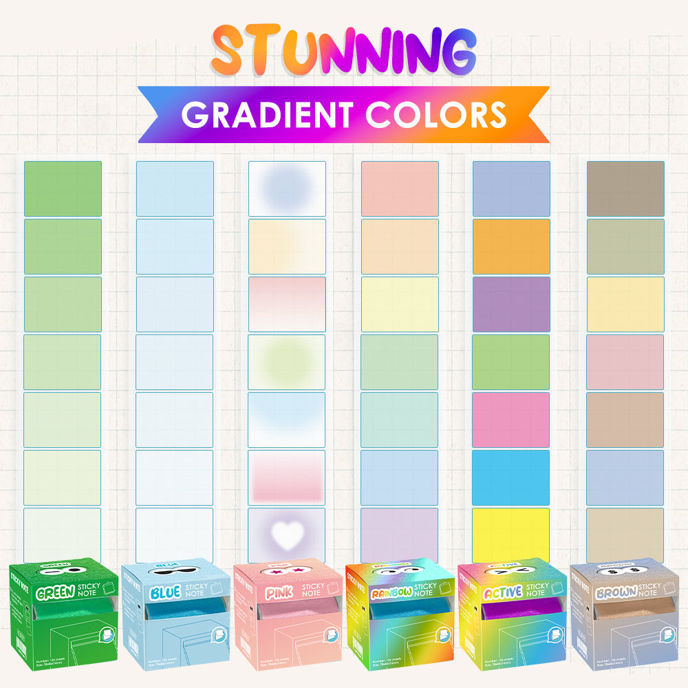GFOUK® Gradient Transparents Pull-Out Sticky Notes