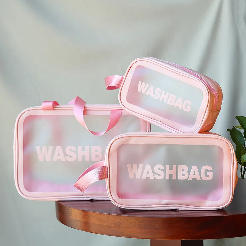 Portable Travel Wash Bag Female Transparent Waterproof Makeup Storage Pouch Large Capacity Cosmetic Organizer Beauty Women Case