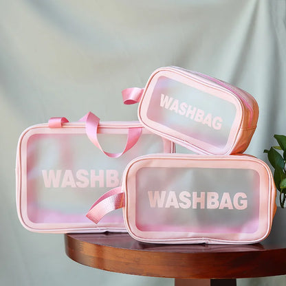 Portable Travel Wash Bag Female Transparent Waterproof Makeup Storage Pouch Large Capacity Cosmetic Organizer Beauty Women Case