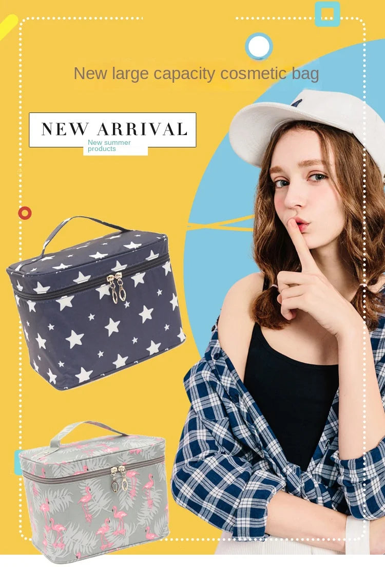 Waterproof Portable Women Makeup Bag High Capacity Toiletries Organizer Storage Cosmetic Cases Zipper Wash Beauty Pouch Travel