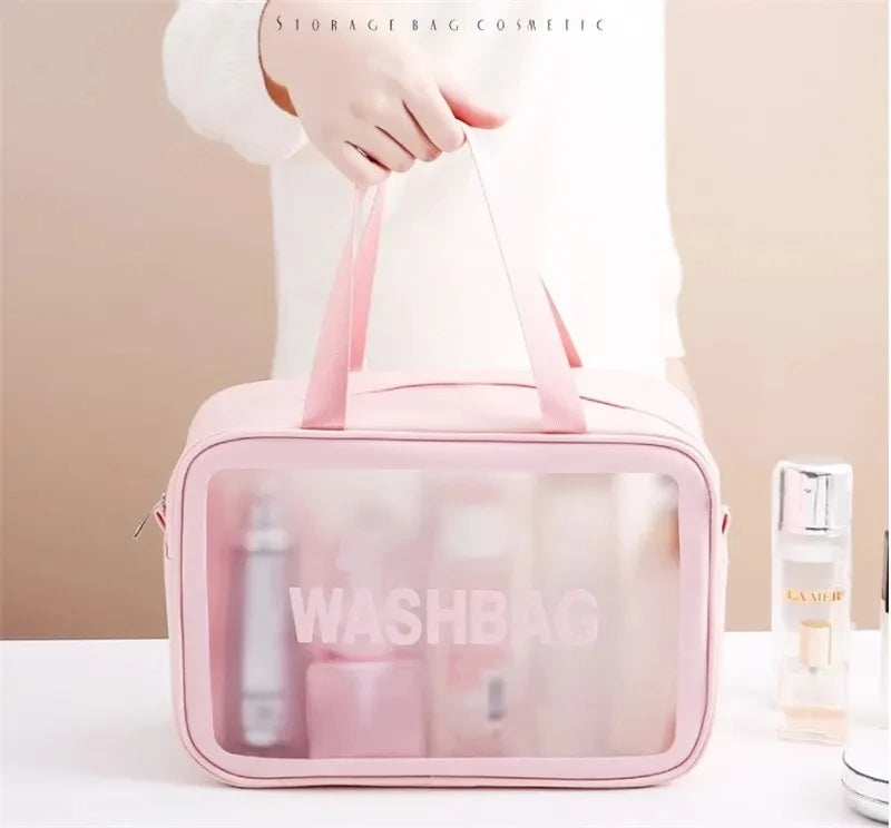 Portable Travel Wash Bag Female Transparent Waterproof Makeup Storage Pouch Large Capacity Cosmetic Organizer Beauty Women Case