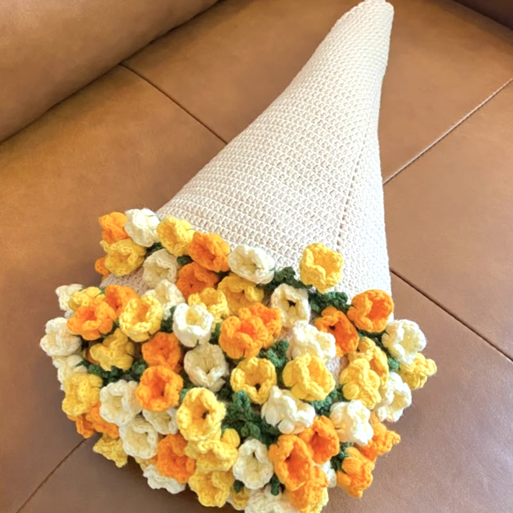flysmus® Hand-Knitted Rose Blanket DIY Kit & Ready-Made Gift