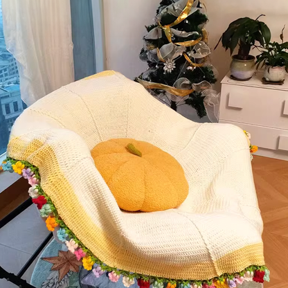 flysmus® Hand-Knitted Rose Blanket DIY Kit & Ready-Made Gift